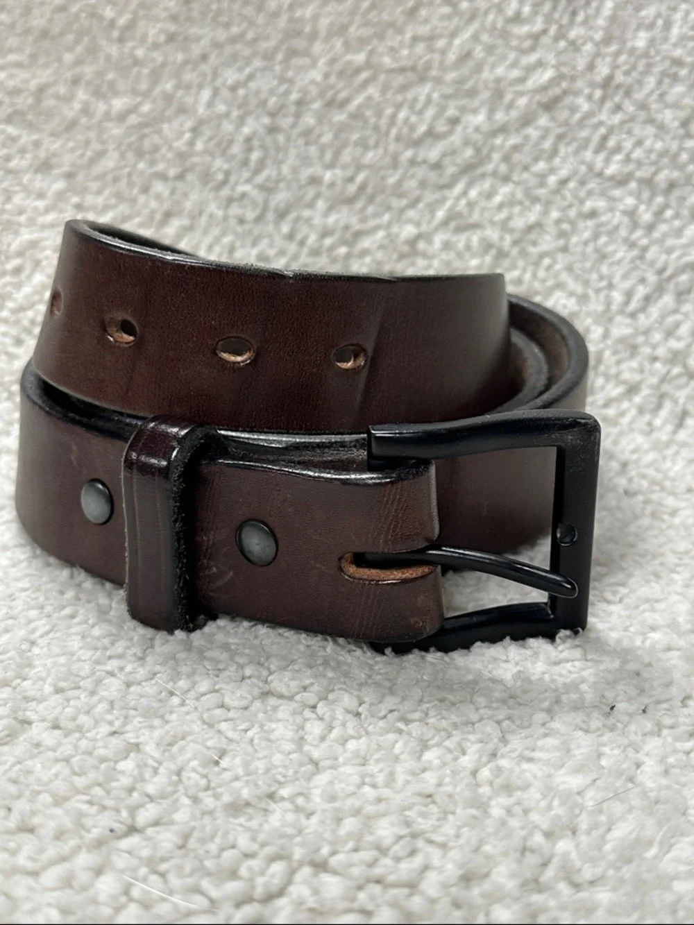 HANKS BELTS The Everyday Men's Brown Thick Leather Belt. Made is USA. Size 50